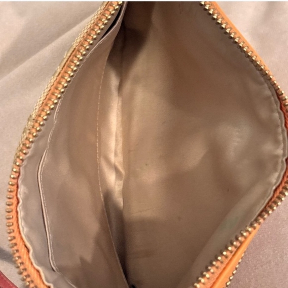 Coach Triple Zip Orange And Coral Wristlet, EUC - Picture 6 of 7